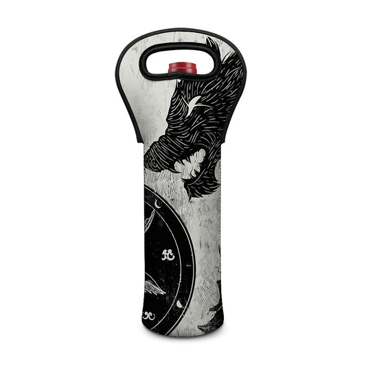 Black Demon Wolf Print Single Neoprene Wine Tote