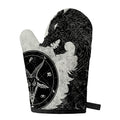 Black Demon Wolf Print Single Oven Mitt