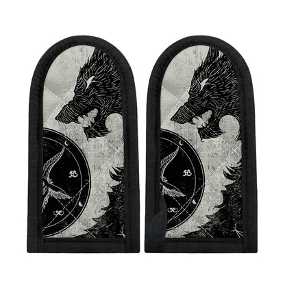 Black Demon Wolf Print Skillet Handle Cover