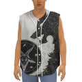 Black Demon Wolf Print Sleeveless Baseball Jersey