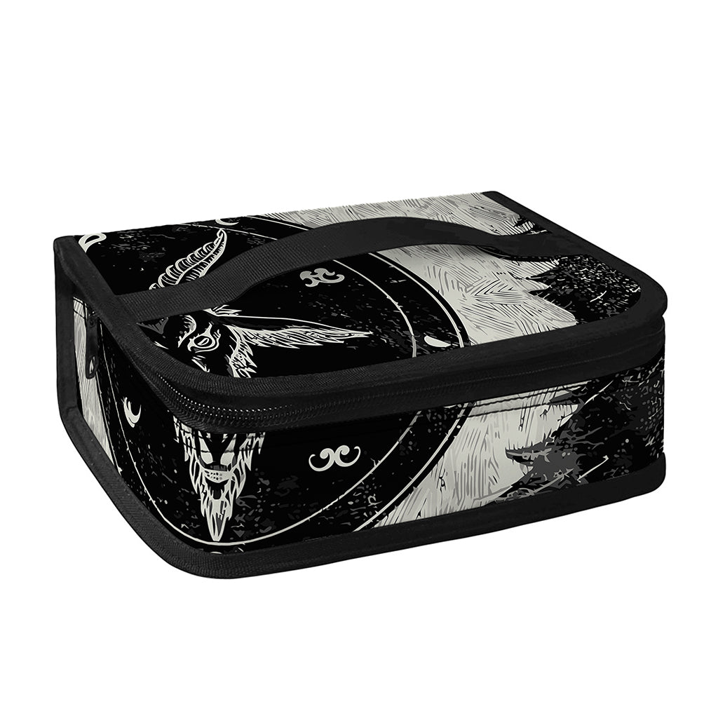 Black Demon Wolf Print Small Lunch Bag