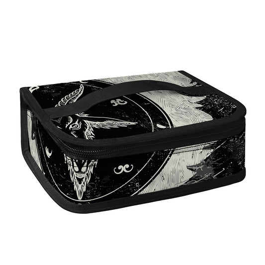 Black Demon Wolf Print Small Lunch Bag