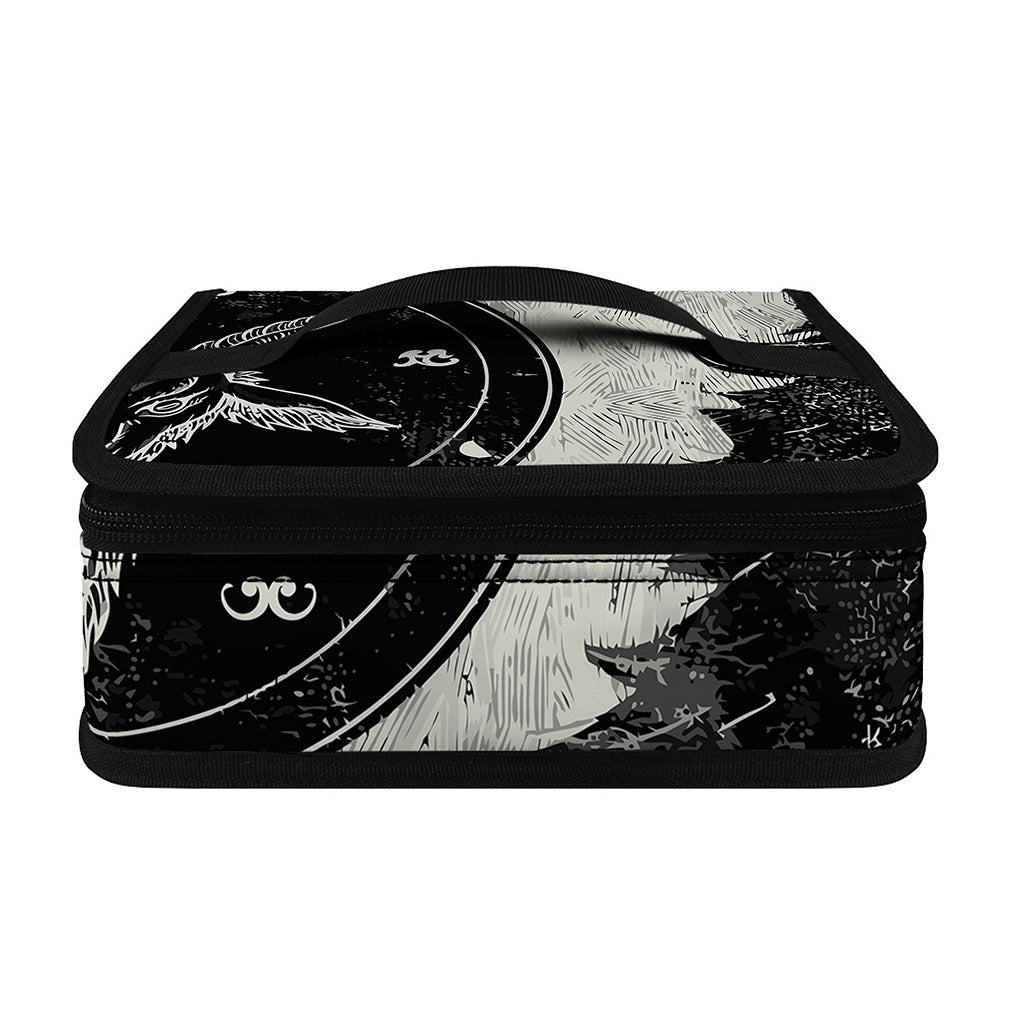 Black Demon Wolf Print Small Lunch Bag