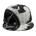 Black Demon Wolf Print Snapback Cap