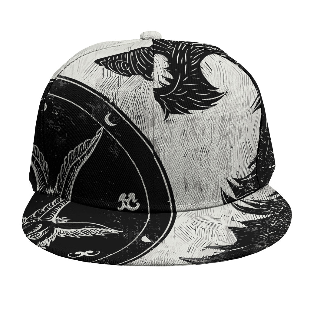 Black Demon Wolf Print Snapback Cap