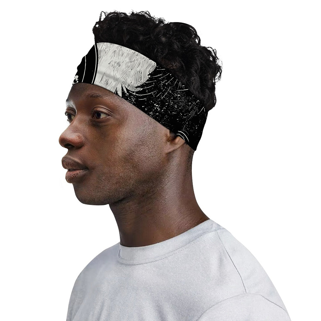 Black Demon Wolf Print Sports Headband