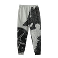 Black Demon Wolf Print Sweatpants