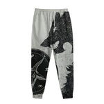 Black Demon Wolf Print Sweatpants