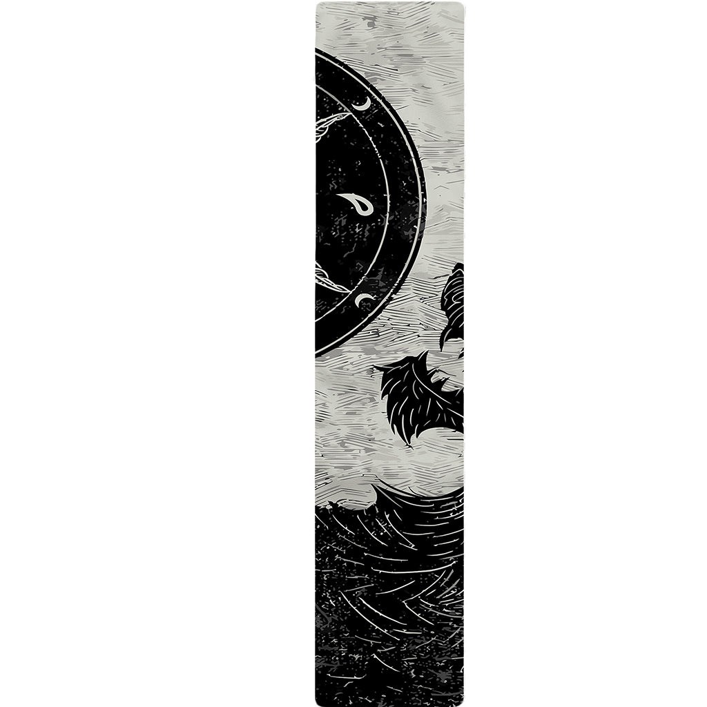 Black Demon Wolf Print Table Runner