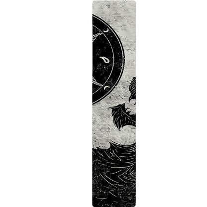 Black Demon Wolf Print Table Runner