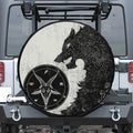 Black Demon Wolf Print Tire Cover