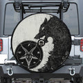 Black Demon Wolf Print Tire Cover With Camera Hole