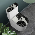 Black Demon Wolf Print Toilet Lid And Tank Cover Set