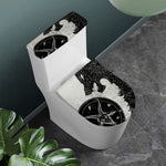 Black Demon Wolf Print Toilet Lid And Tank Cover Set