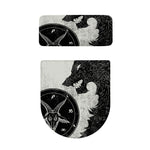 Black Demon Wolf Print Toilet Lid And Tank Cover Set