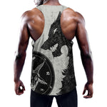 Black Demon Wolf Print Training Tank Top