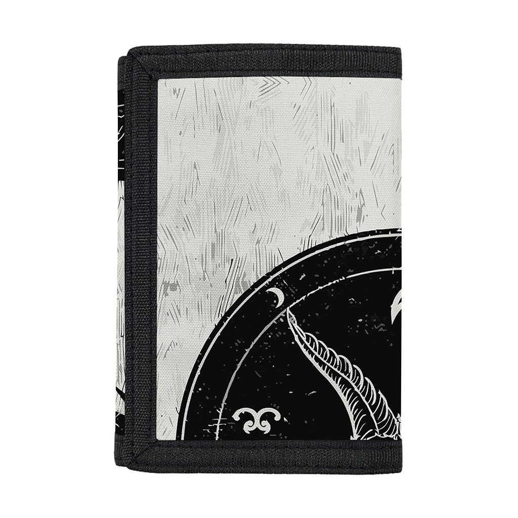Black Demon Wolf Print Trifold Wallet
