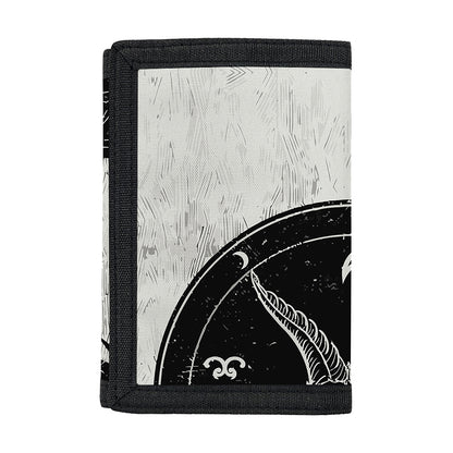 Black Demon Wolf Print Trifold Wallet