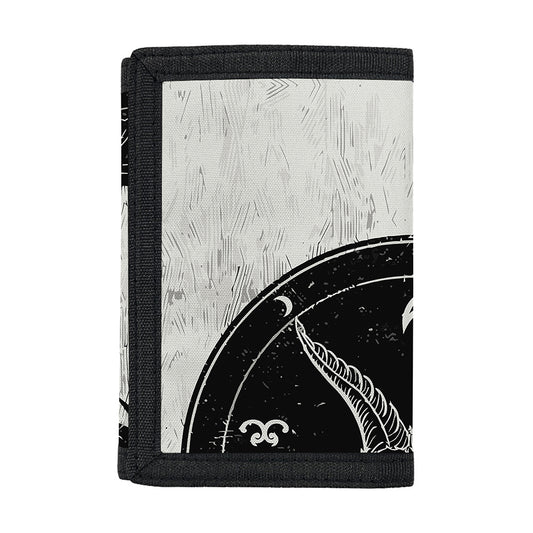 Black Demon Wolf Print Trifold Wallet