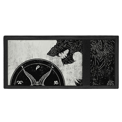 Black Demon Wolf Print Trifold Wallet