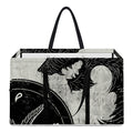 Black Demon Wolf Print Utility Tote Bag