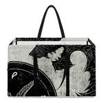 Black Demon Wolf Print Utility Tote Bag