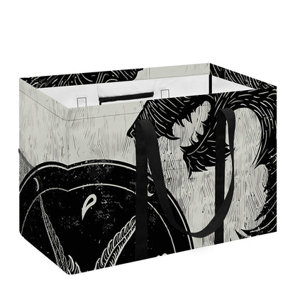 Black Demon Wolf Print Utility Tote Bag