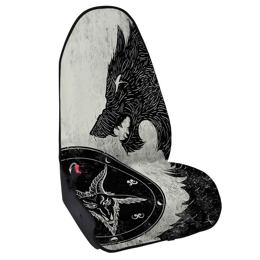 Black Demon Wolf Print Waterproof Car Seat Cover