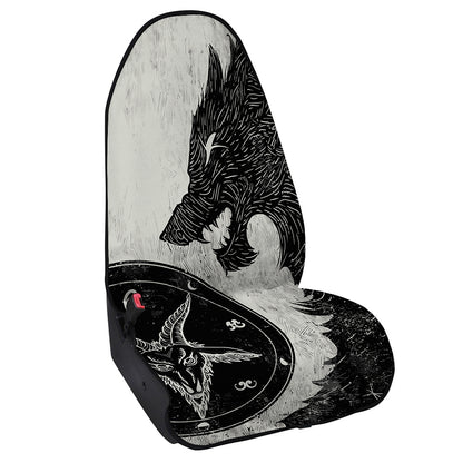 Black Demon Wolf Print Waterproof Car Seat Cover