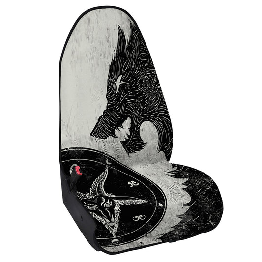 Black Demon Wolf Print Waterproof Car Seat Cover