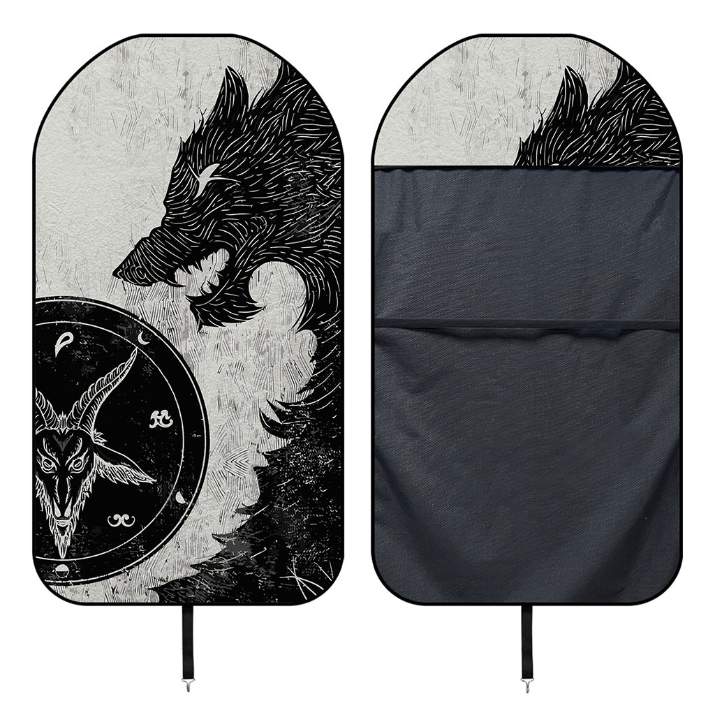 Black Demon Wolf Print Waterproof Car Seat Cover