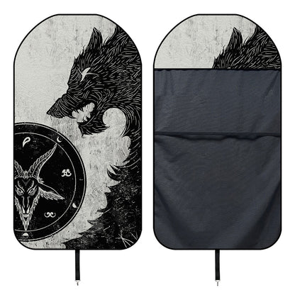 Black Demon Wolf Print Waterproof Car Seat Cover
