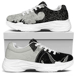 Black Demon Wolf Print White Chunky Shoes