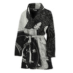 Black Demon Wolf Print Women's Bathrobe