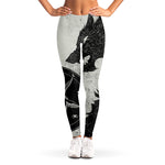 Black Demon Wolf Print Women's Leggings