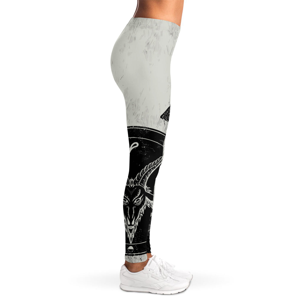 Black Demon Wolf Print Women's Leggings