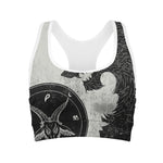 Black Demon Wolf Print Women's Sports Bra