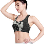 Black Demon Wolf Print Women's Sports Bra