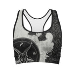 Black Demon Wolf Print Women's Sports Bra
