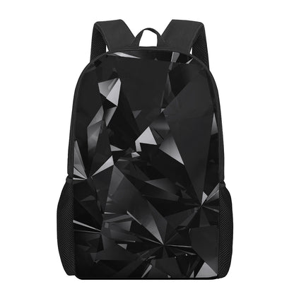 Black Diamond Print 17 Inch Backpack