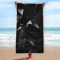 Black Diamond Print Beach Towel