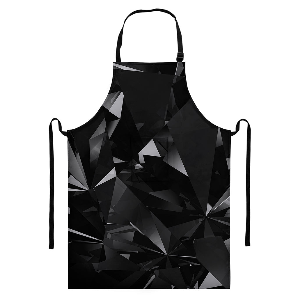 Black Diamond Print Bib Apron With Pocket