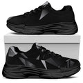Black Diamond Print Black Chunky Shoes