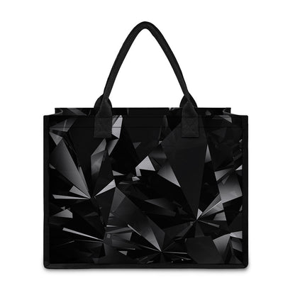 Black Diamond Print Canvas Tote Bag