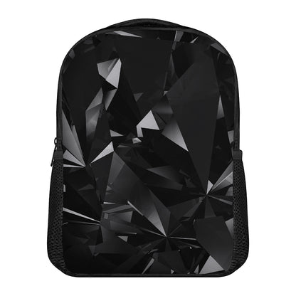 Black Diamond Print Casual Backpack