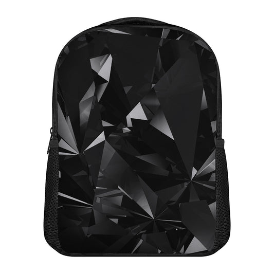 Black Diamond Print Casual Backpack