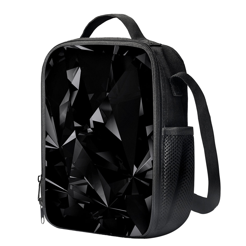 Black Diamond Print Crossbody Lunch Bag