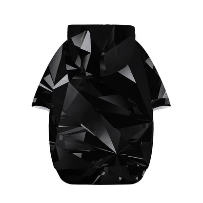 Black Diamond Print Dog Zip Up Hoodie