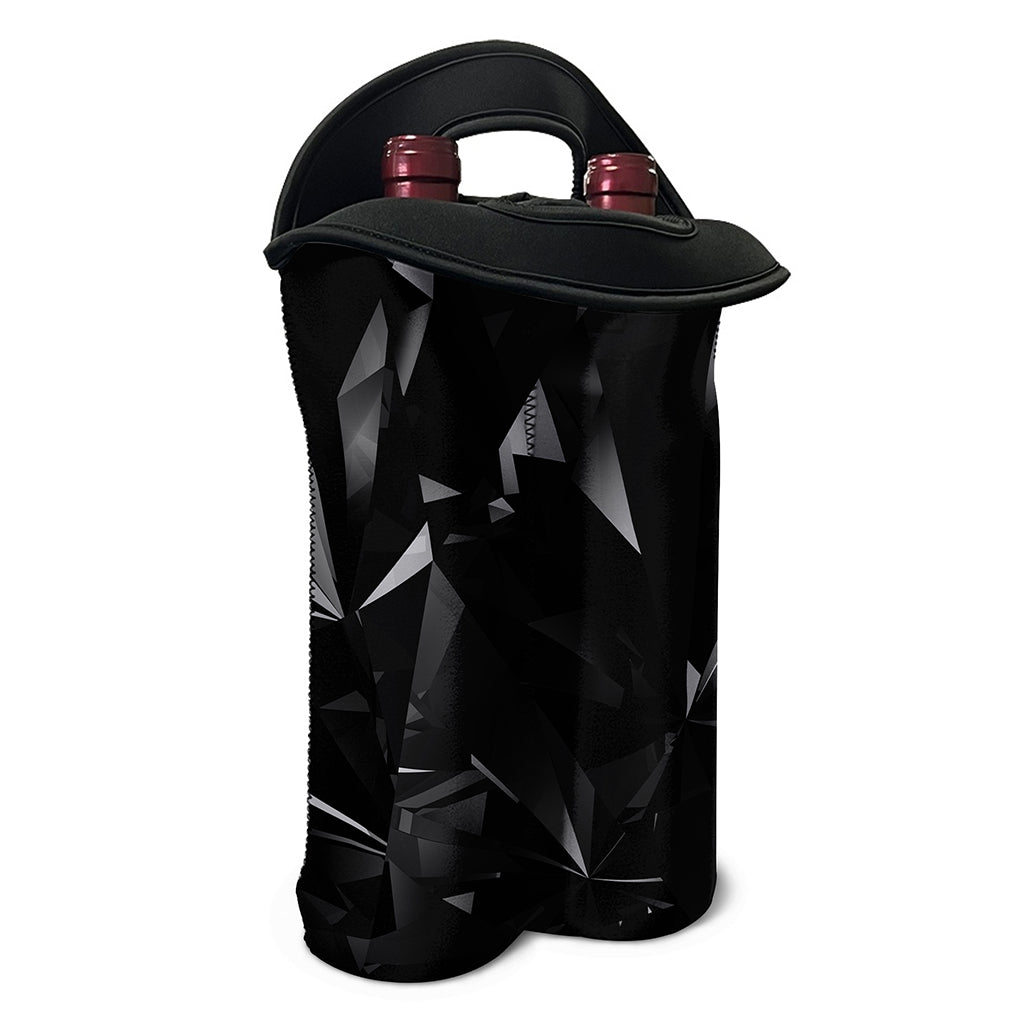 Black Diamond Print Double Neoprene Wine Tote