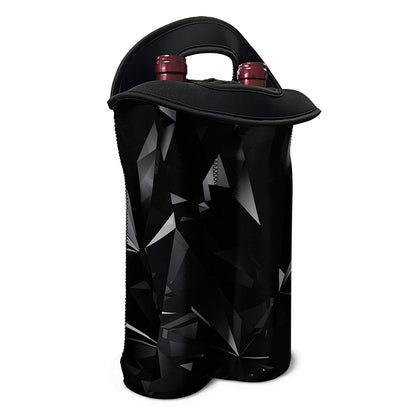 Black Diamond Print Double Neoprene Wine Tote